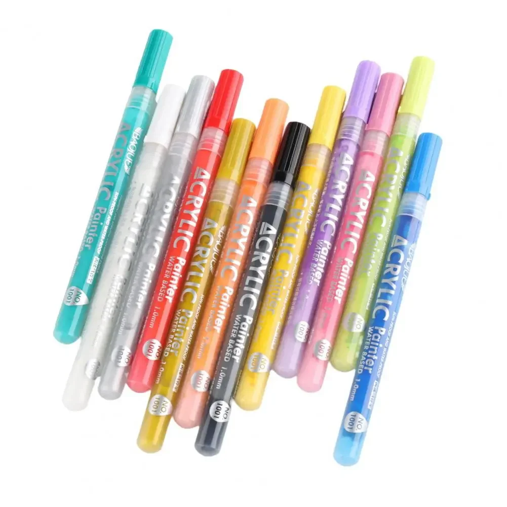 

NEW2023 Nail Art Pens 12Pcs Practical Waterproof Plastic 3D Abstract Lines Nail Painting Pens for Nail Salon