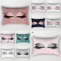 3050cm pure peach skin pillowcase eyelashes printing pillow cover car sofa cushion cover for bedroom pillows home supplies