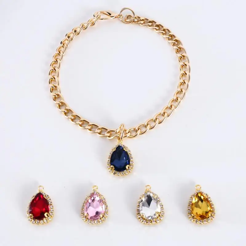 

Cute Pet Collars for Small Dogs Cats Diamond Pendant for Puppy Kitten Adjustable Collar Pet Accessories Princess Party Collar