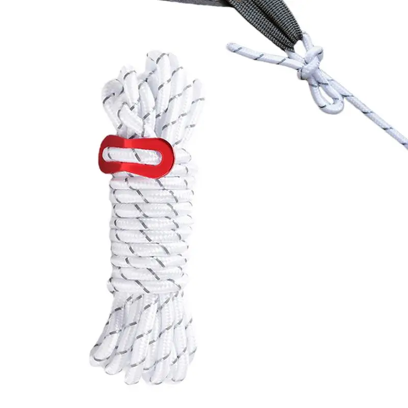

Трос для палатки Paracord, светоотражающая веревка для походов, 4 м, 5 мм, с регулируемой пряжкой
