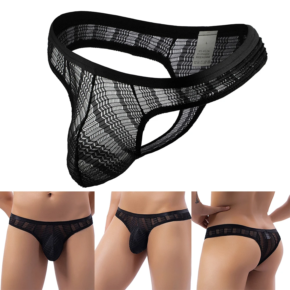 

Men Bikini Briefs G-string Transparent Breathable Flexible Comfortable Lace Panties Thong Underwear Erotic Panties Lingerie New