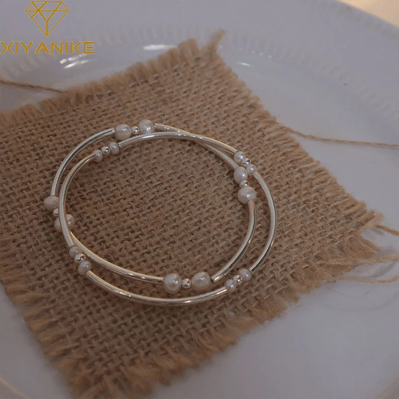 

XIYANIKE New Summer Pearls Elastic Bracelets Bangle For Women Girl Korean Fashion Trendy Hand Jewelry Gift Party pulseras mujer