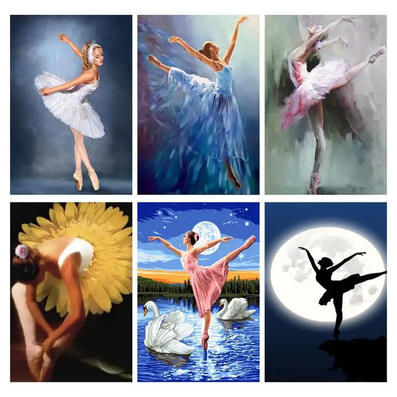 

Diy Oil Painting By Numbers Ballet Dancer Handpainted Art Wall Bedroom Living Room Home Decor Kids Room Decoration Unique Gift