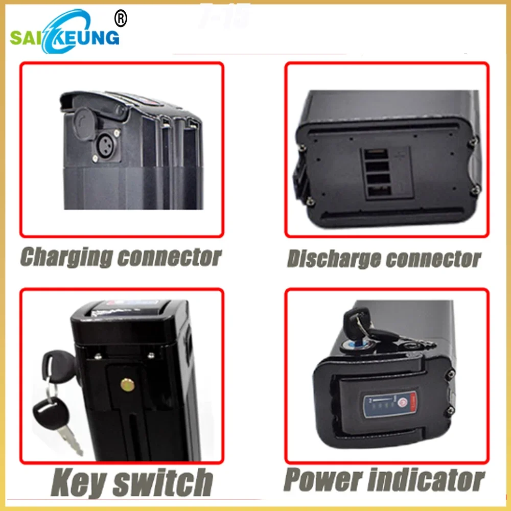 48v72v52 60 36 В литиевый аккумулятор SilverFish для велосипеда 48 Duotts s26 20 Электрический