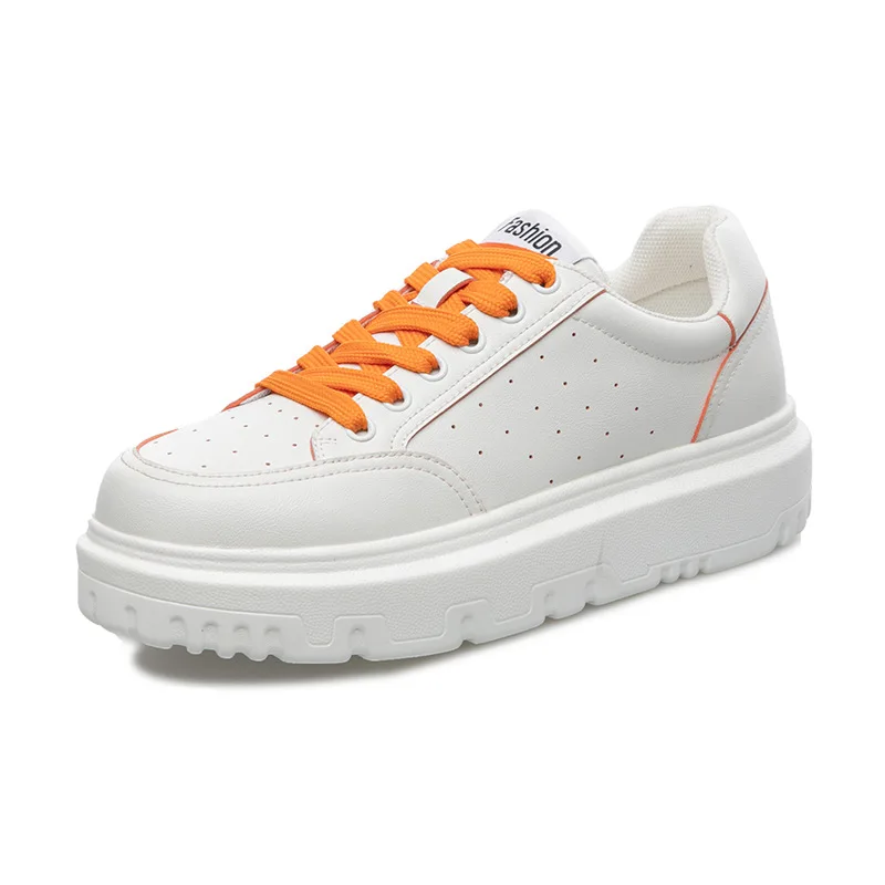 

Designer Wedges White Shoes Female Platform Sneakers Genuine Leather Casual Ladies Shoes Woman 2022 Spring New Lace-up