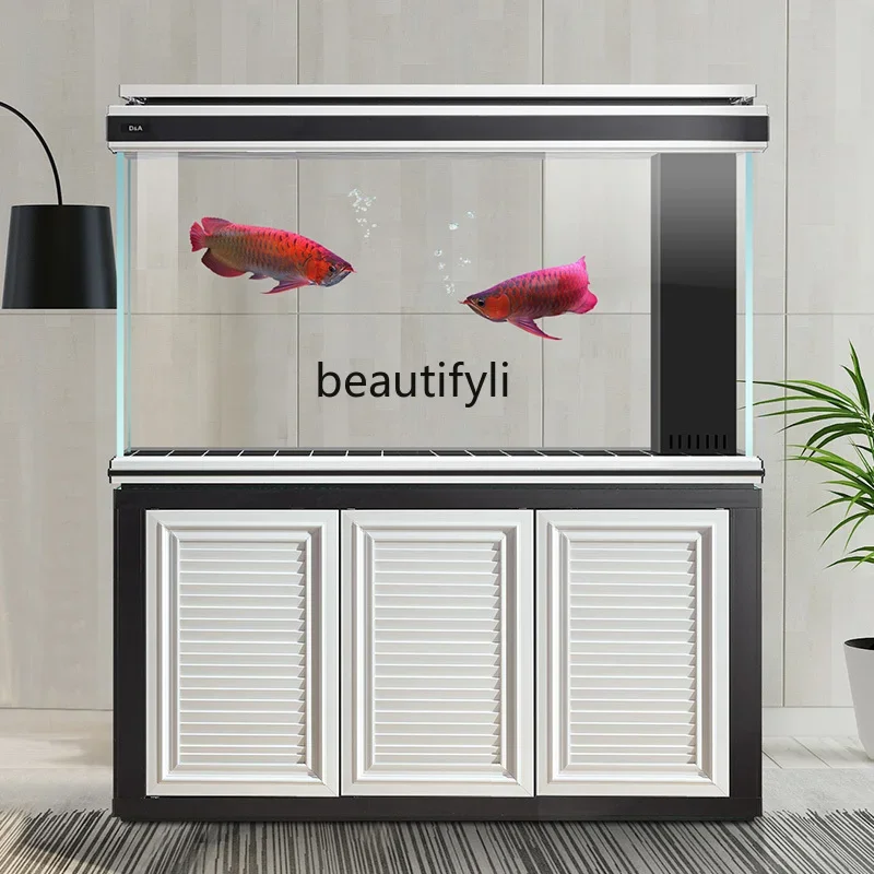 Professional-grade large arowana tank office automatic water replenishment bottom filter smart aquarium with ambient light