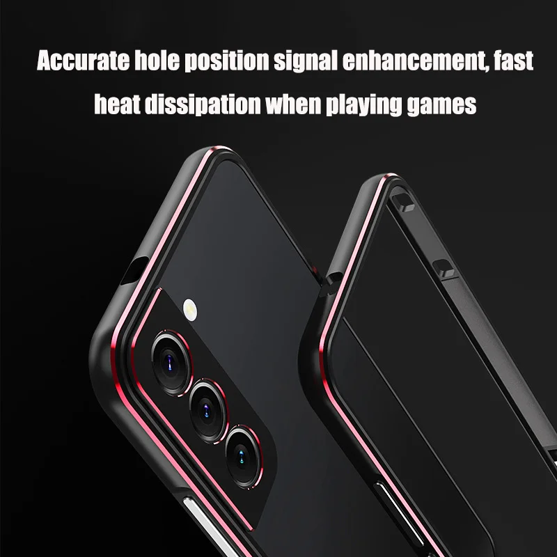 Metal Bumper Frame Case For Samsung Galaxy 22 Ultra Aluminum Dual color Luxury Phone Cover+ Alloy Carmera Lens Hole Protector