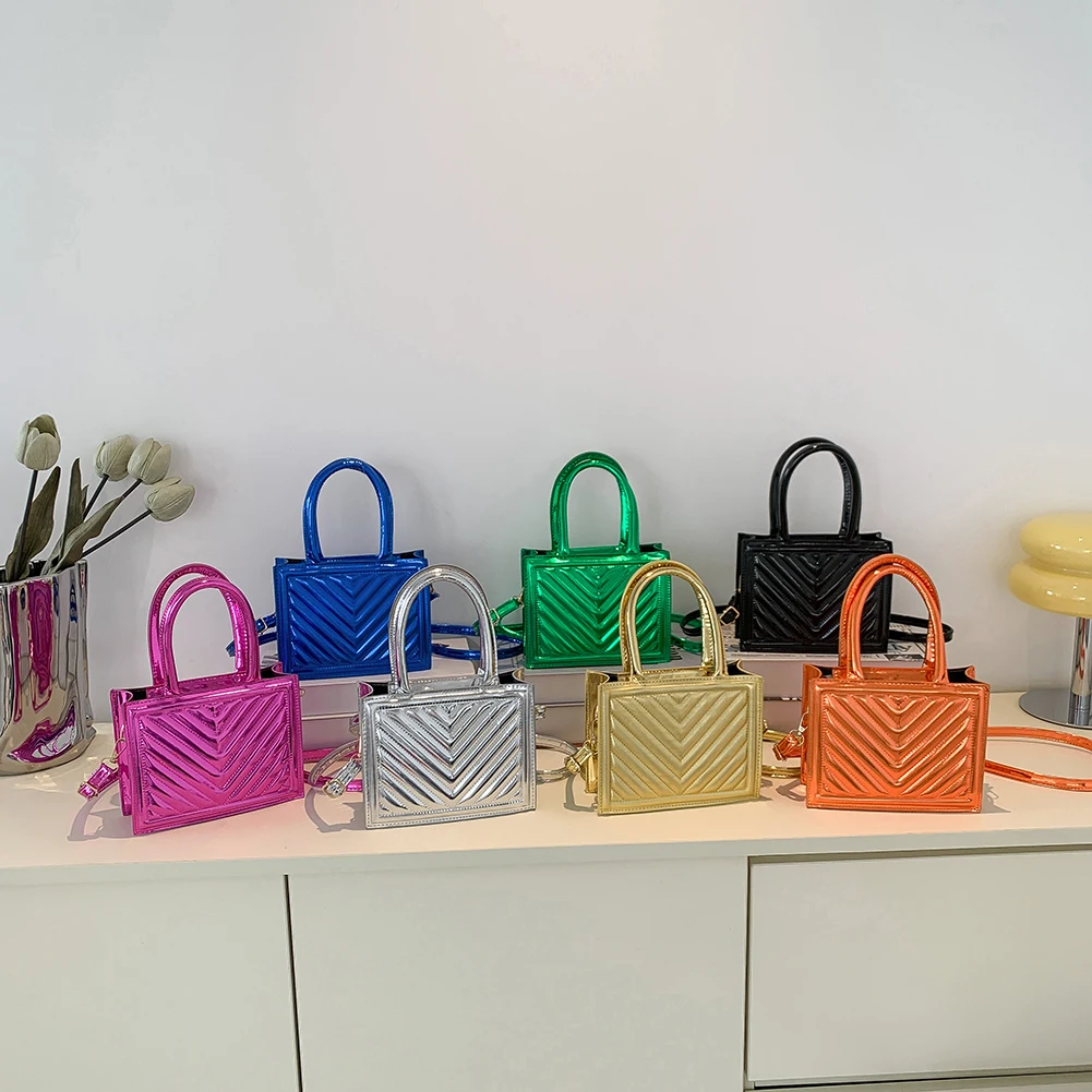 

Простая сумка-мессенджер, однотонный Блестящий Повседневный женский кошелек, клатч для девушек, женская сумка через плечо, стеганые сумки-тоуты из искусственной кожи