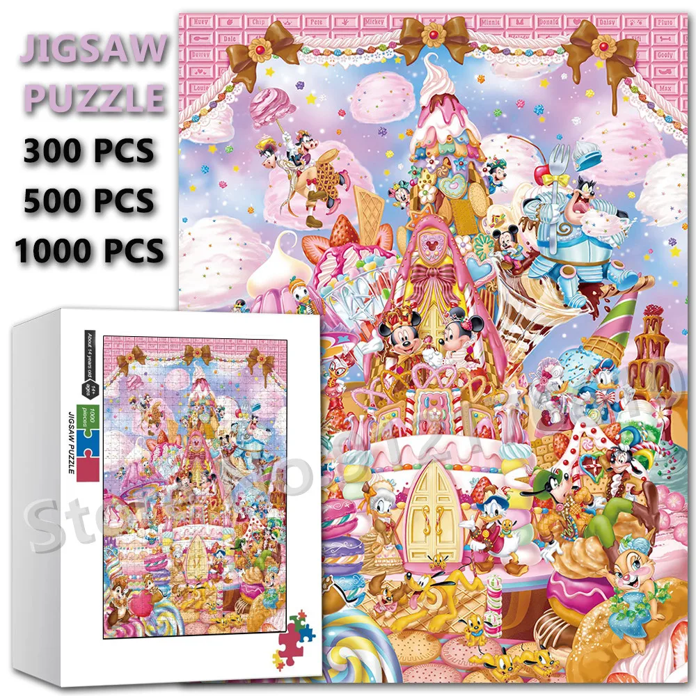 

Birthday Gifts Jigsaw Puzzle Disney Party Mickey Mouse Donald Duck Wooden Puzzle Family Gaming Toys Decompress Educational Toys