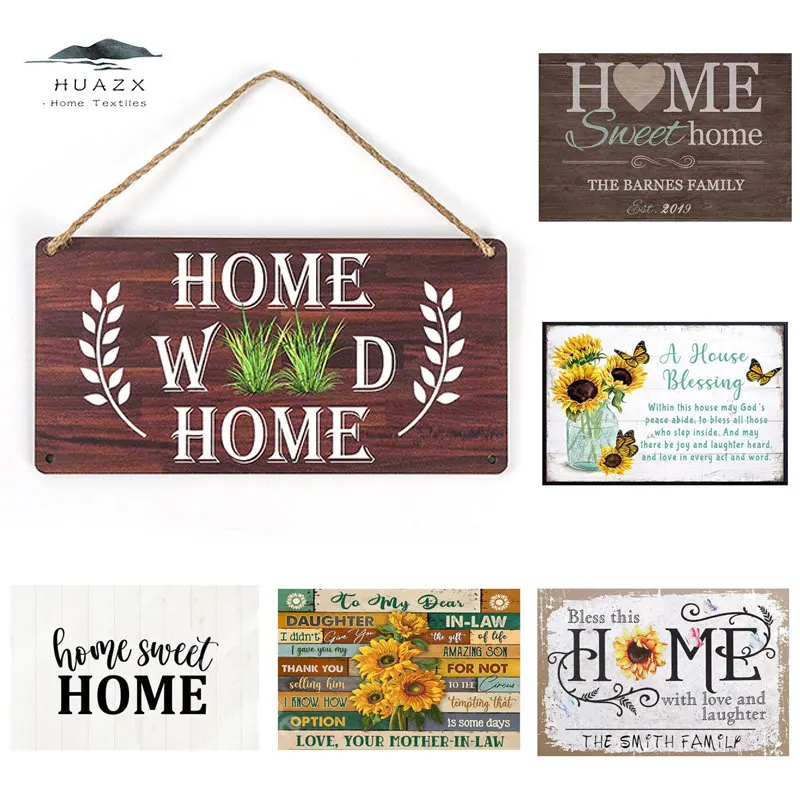 

Vintage Home Wood Sign for Sweet Wooden Plaque Painting Picture Love Hanging Plaques Welcome Room Door Wall House Decoration