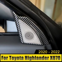 abs car a pillar door stereo audio speaker cover trim sticker accessories fit for toyota highlander kluger xu70 2020 2021 2022