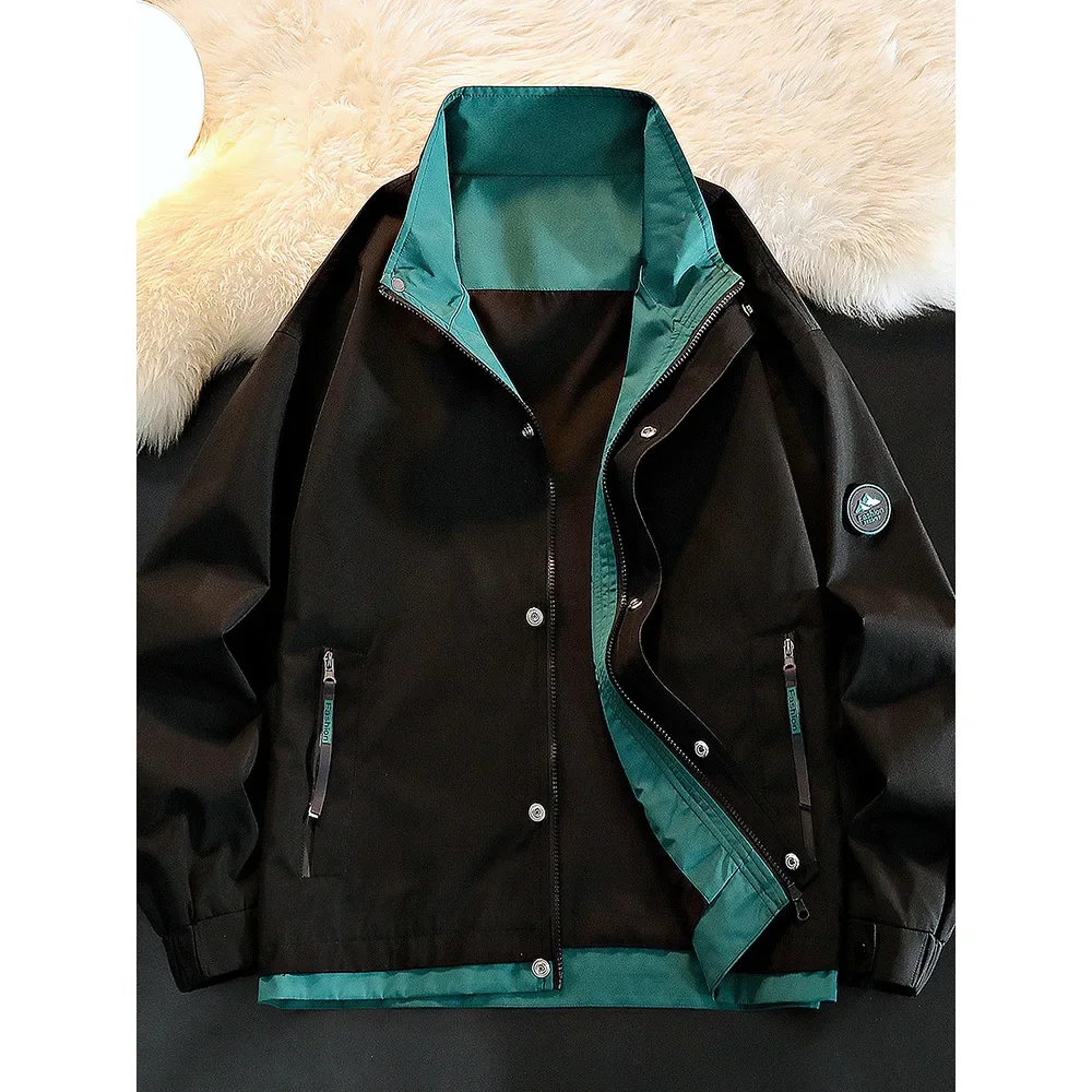 Осень 2023 новая куртка с защитой от брызг и воротником-стойкой свободная