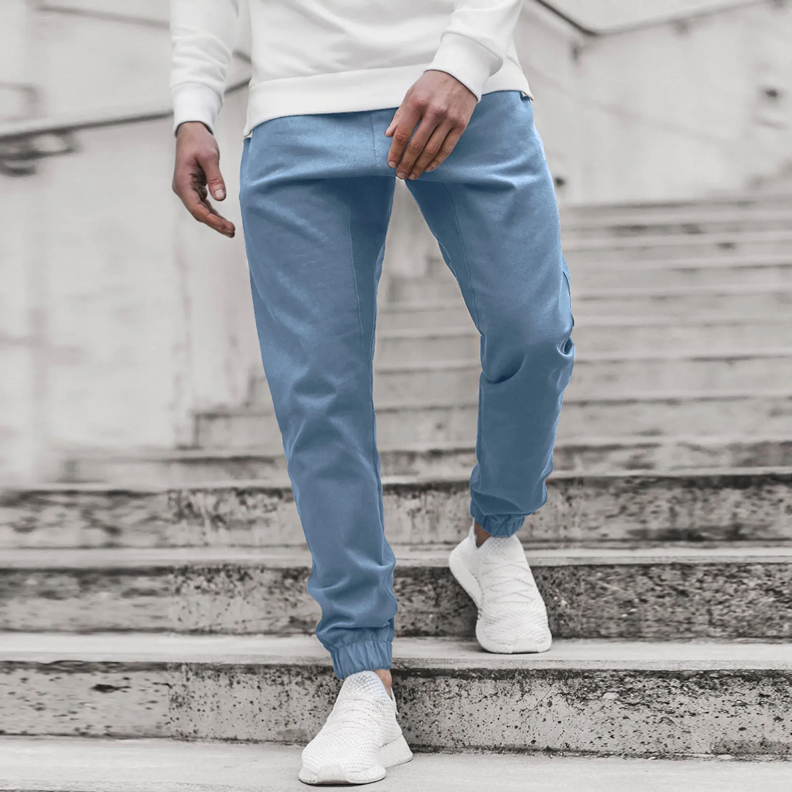 

Sports Casual Full Length Skin Patchwork Mens Pants Pocket Bodybuilding Fitness Men's pants