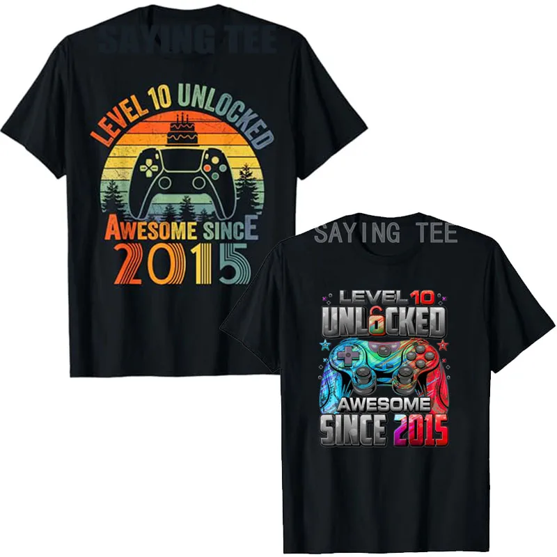Уровень 10 разблокирован с 2015 года. Потрясающая футболка для видеогеймера Sons Nephews