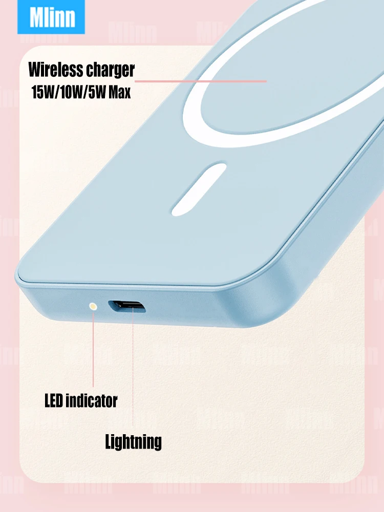 Magnetic Wireless Power Bank 5000mAh Original 1:1 External Battery Pack Mag Powerbank Safe For iphone 14 13 12 Pro Max Airpods