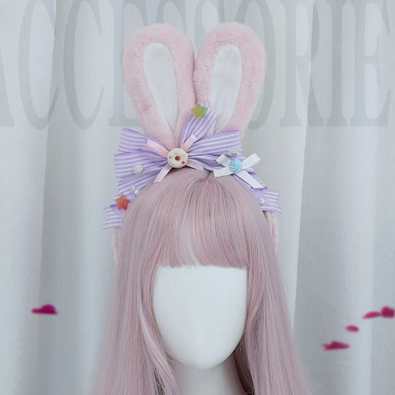 

Cute Bunny Ears Bow Plush Hairbands For Girls Lovley Hair Decorate Headband Hair Band Hoops Kids Fashion Hair Accessories