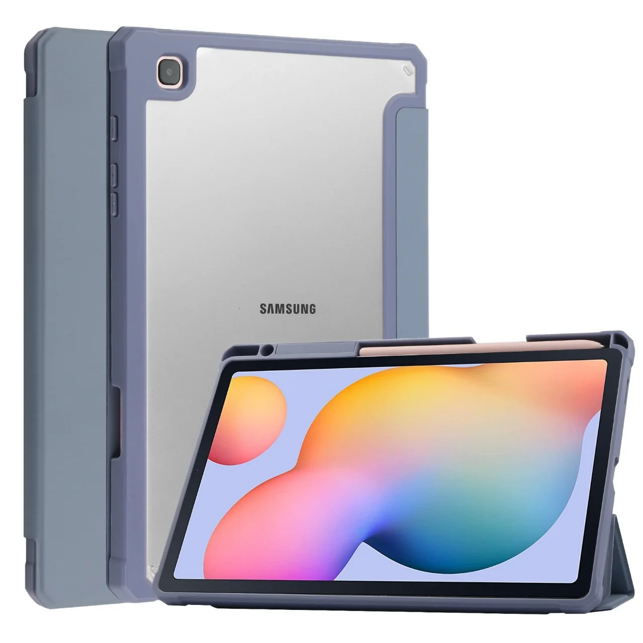 

Кожаный чехол для планшета Samsung Galaxy Tab S7/S8, 11 дюймов, тройного сложения, Ультратонкий защитный чехол для Tab S6 Lite 10,4 2020/2022
