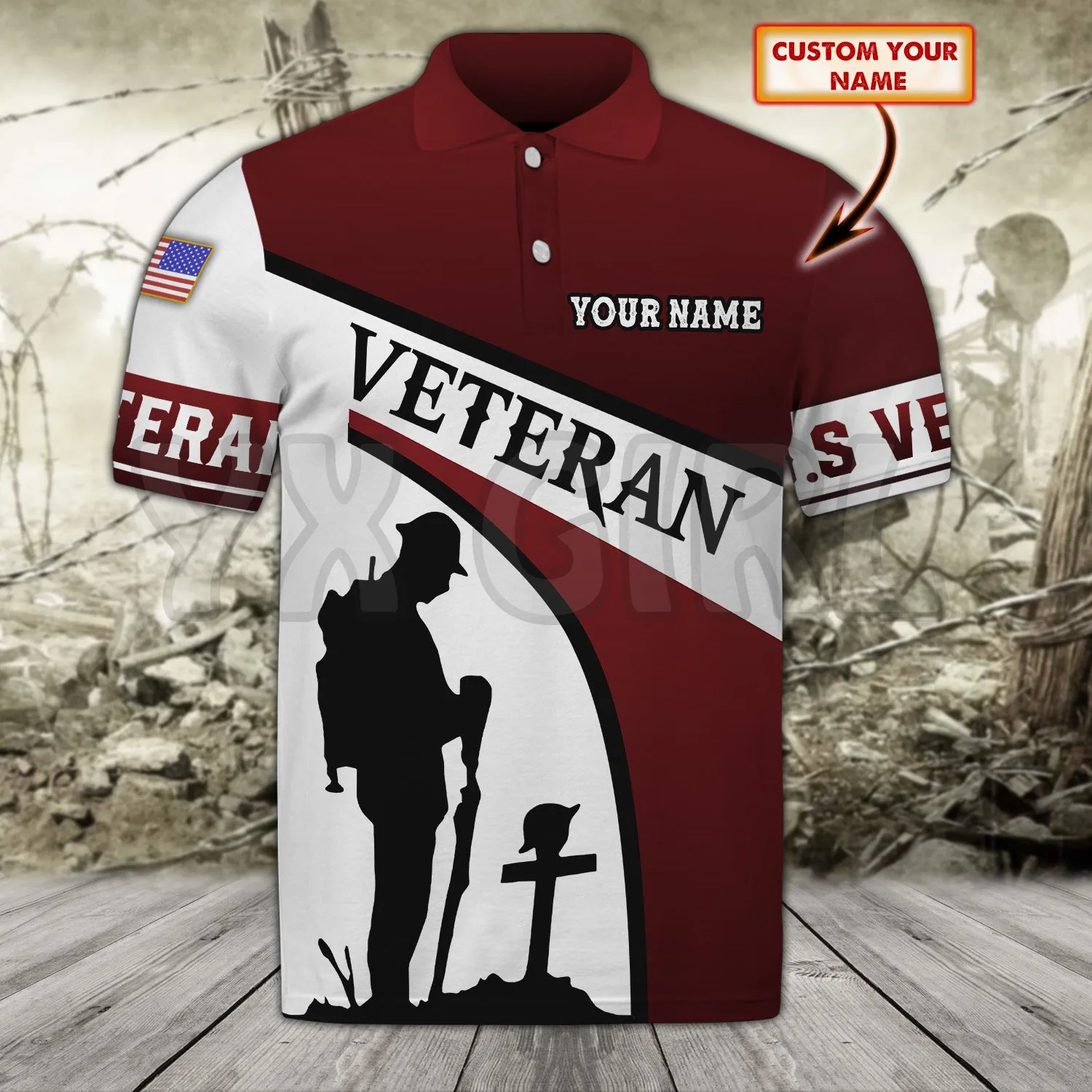2022 летние рубашки для женщин и мужчин Американский Ветеран индивидуальное имя 3D
