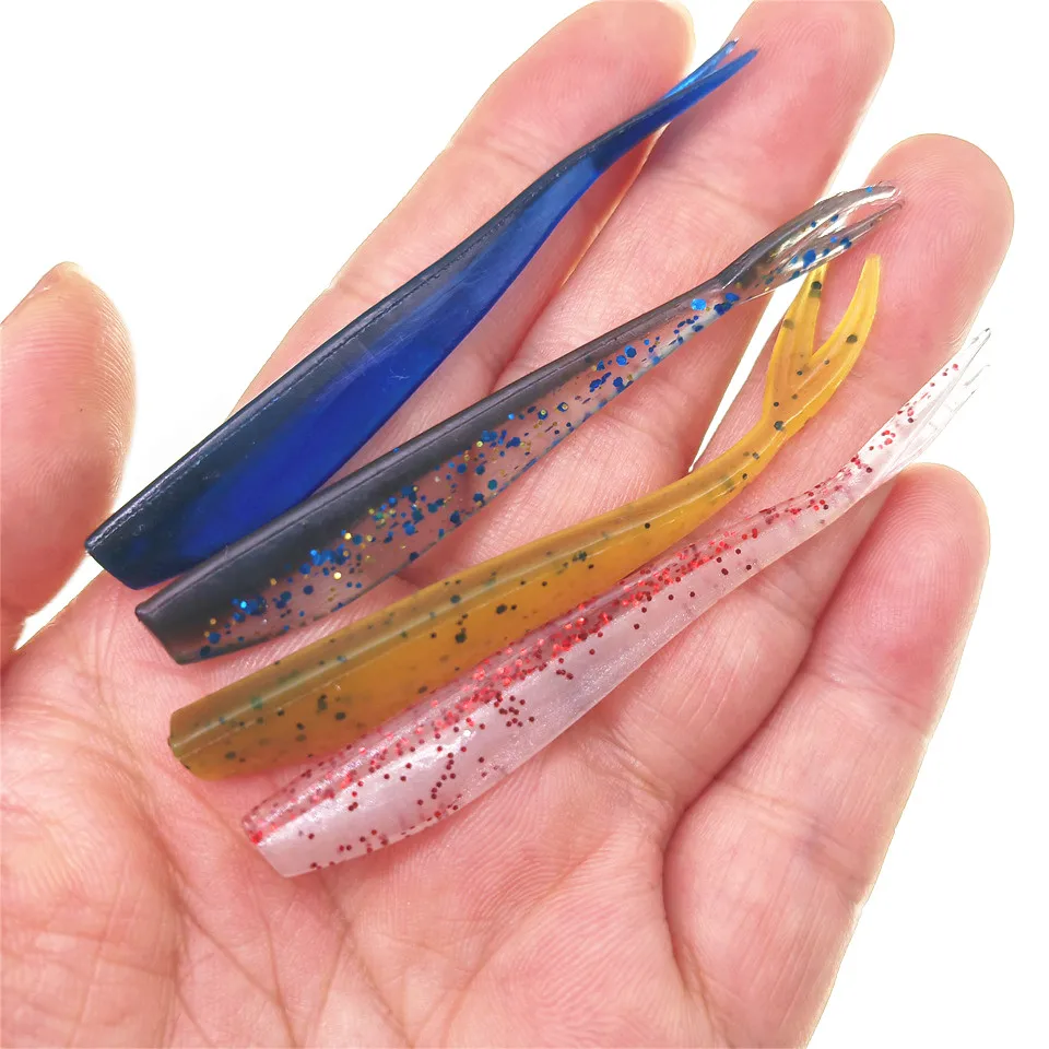 

Swolfy 75pcs Saltwater Freshwater Fishing soft Lures Silicone Minnow Worms Wobblers Artificial Bait Bass Tackle Jigs
