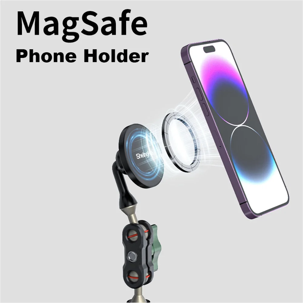 

Magnetic Phone Holder Camera Suction Cup Mount w 360 Ballhead Car Holder for Magsafe Iphone Android Phone Gopro Insta360 Camera