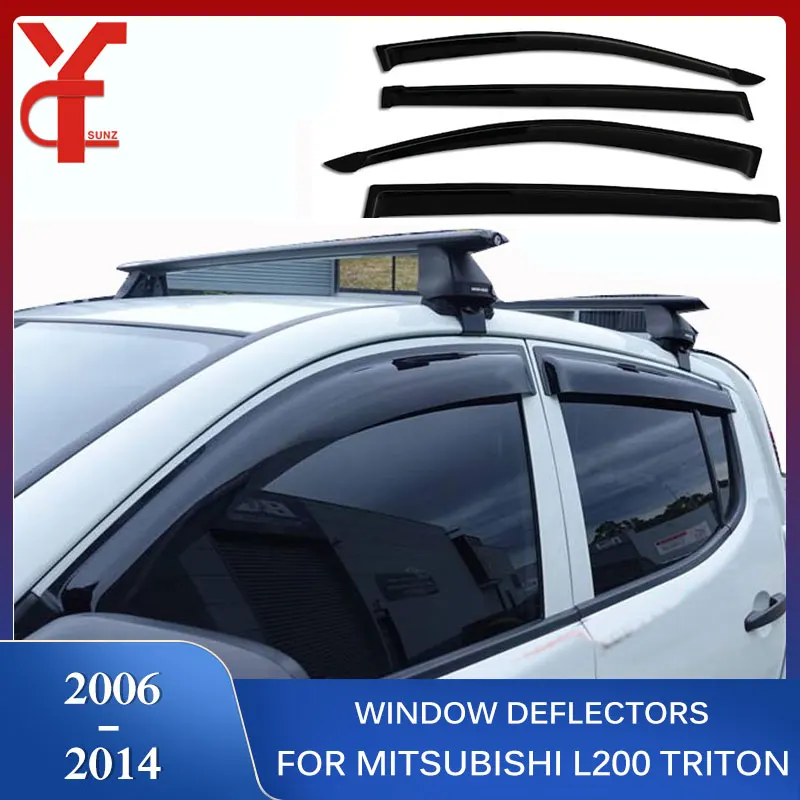 

Rain Window Deflectors For Mitsubishi L200 Triton 2006 2007 2008 2009 2010 2012 2013 2014 Double Cabin Door Visor Accessories