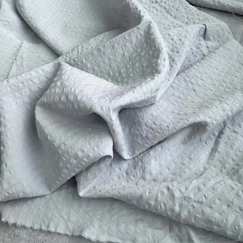 100% хлопок Seersucker светло-голубая вертикальная полоска тонкая мягкая ткань для лета