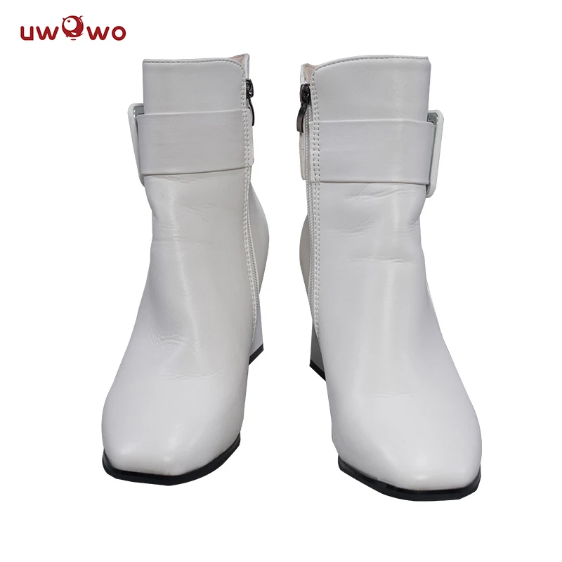 

UWOWO Cosplay Mikku Cosplay Shoes White Anime/Game Outfit Footwear White High-kneel Shoes