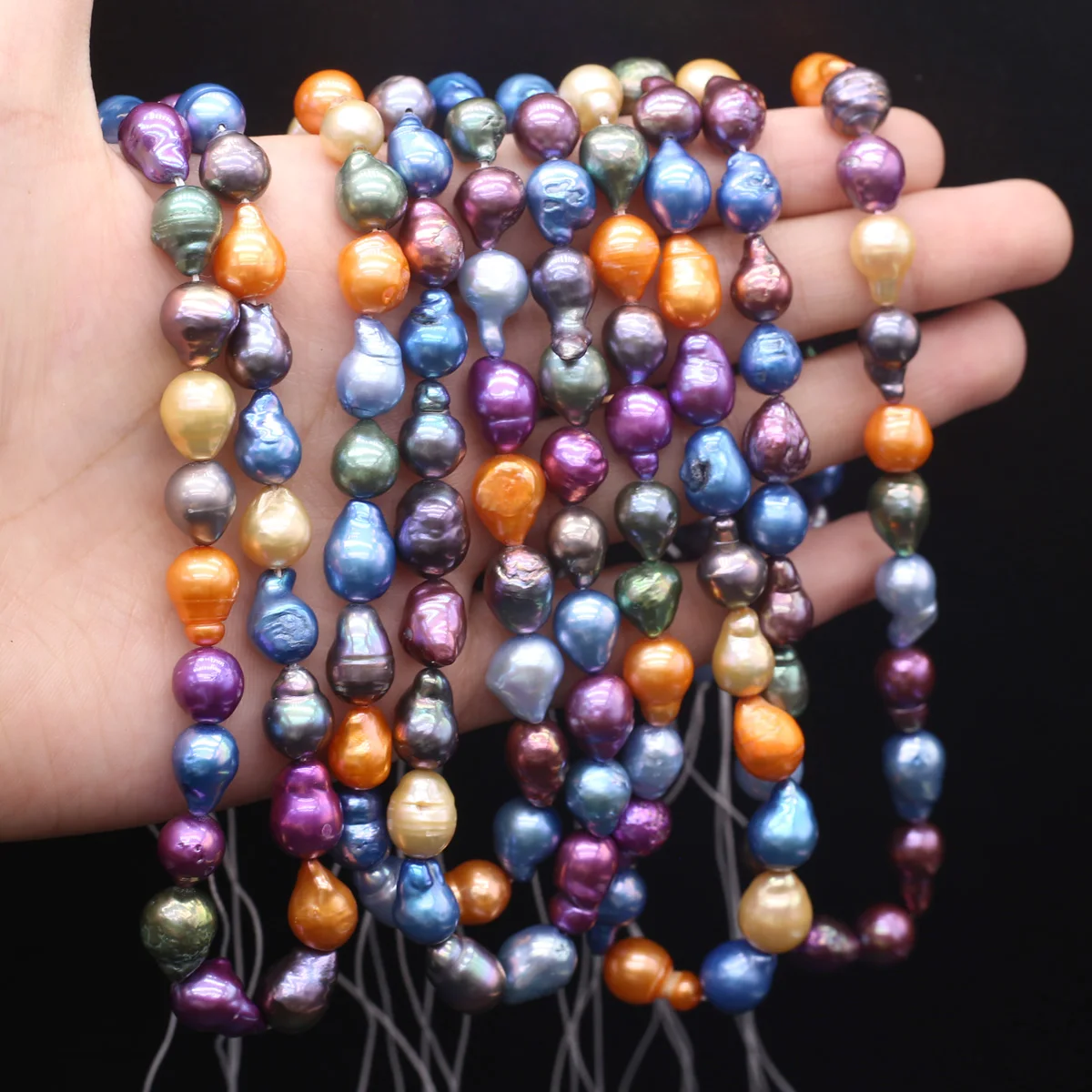 Natural Freshwater Pearl Irregular Round Rainbow Beads 8-9 MM For Jewelry Making DIY Necklace Bracelet Earrings Accessory