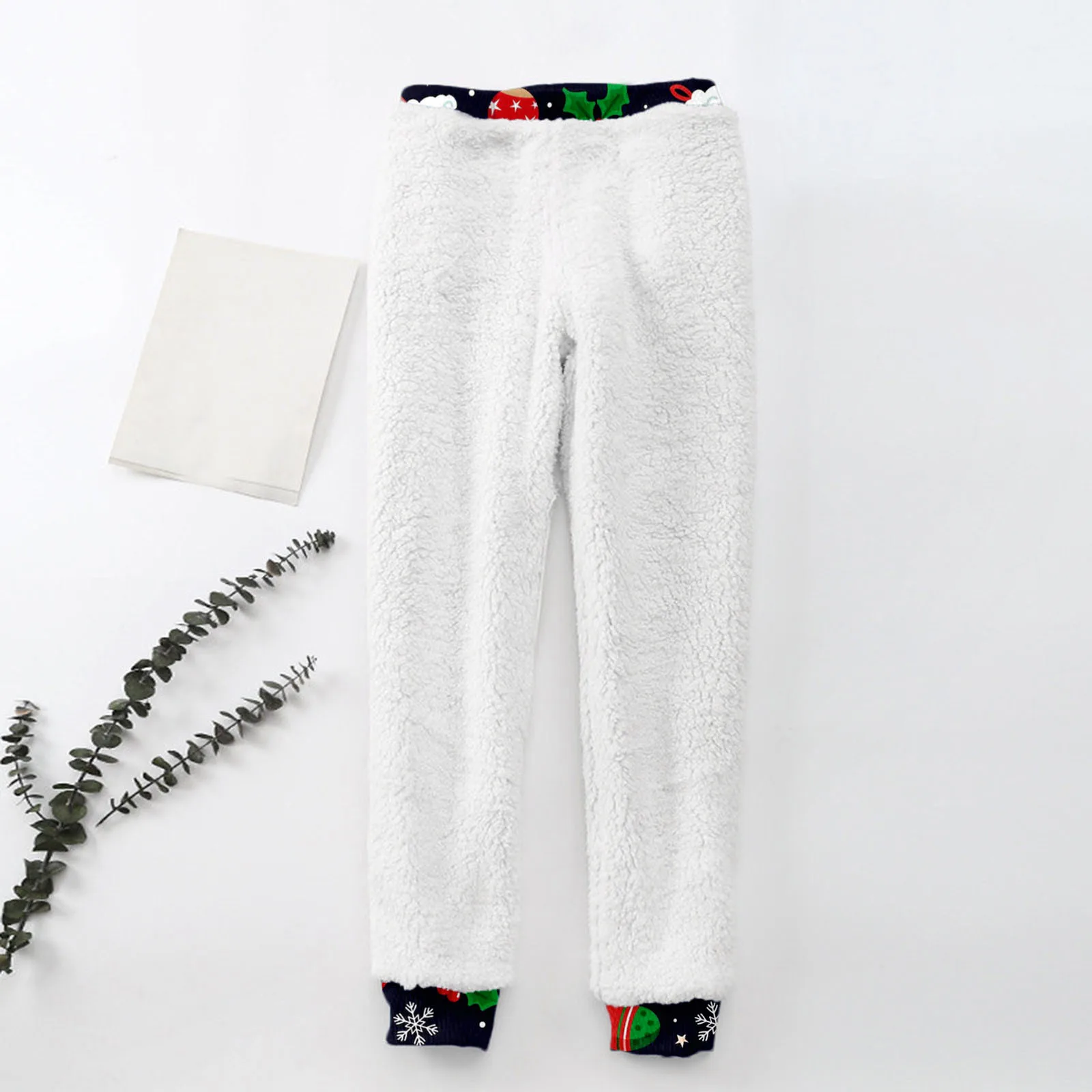 Warm Winter Leggings  Print Ladies High Fleece Warm Print Drawstring Casual Women Pants Pants Casual For Work Plaid
