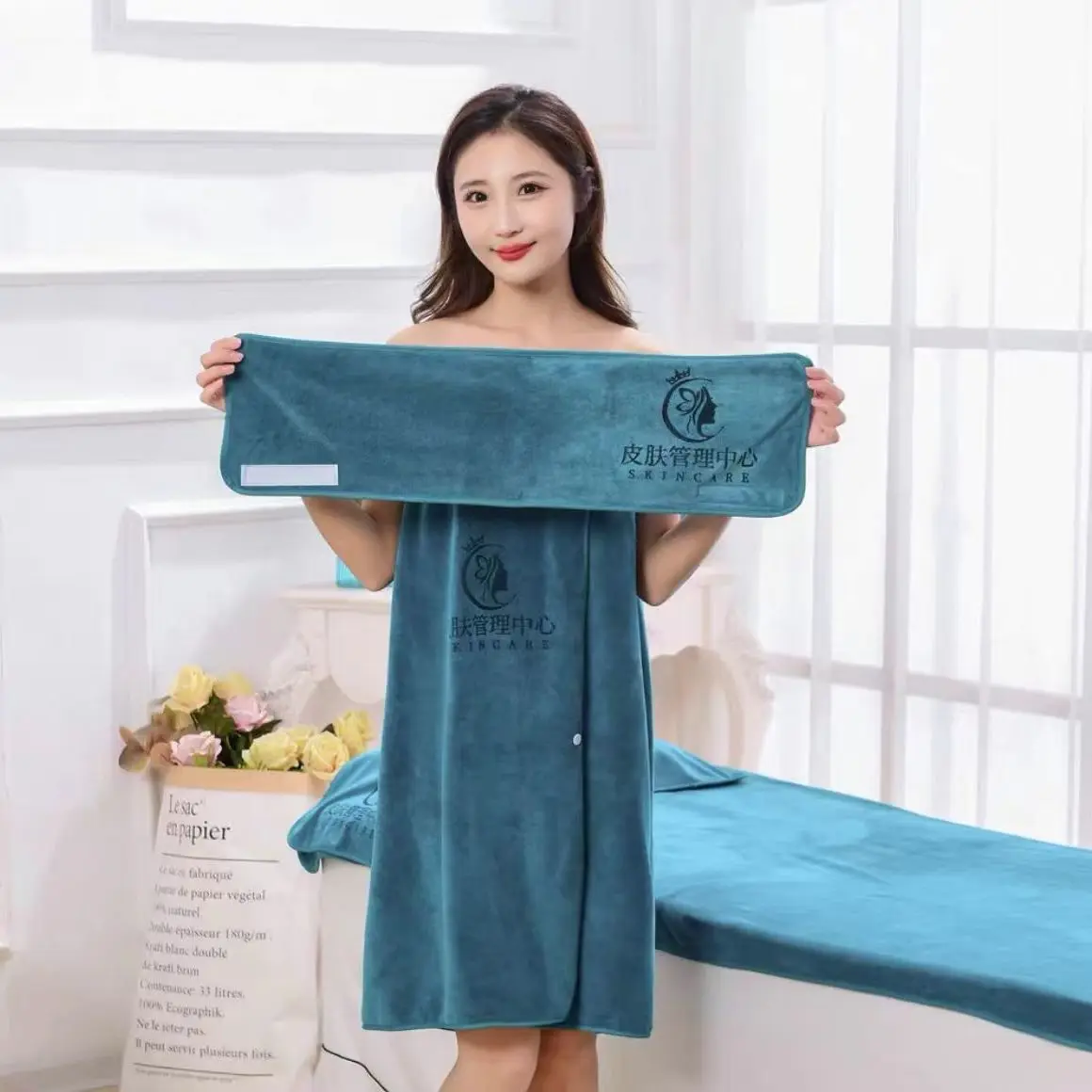 

Hairdressing Salon Towel Special Headscarf Skin Management Bath Skirt Massage Bed Linen Bed Towel Large Towel Five-piece Suit