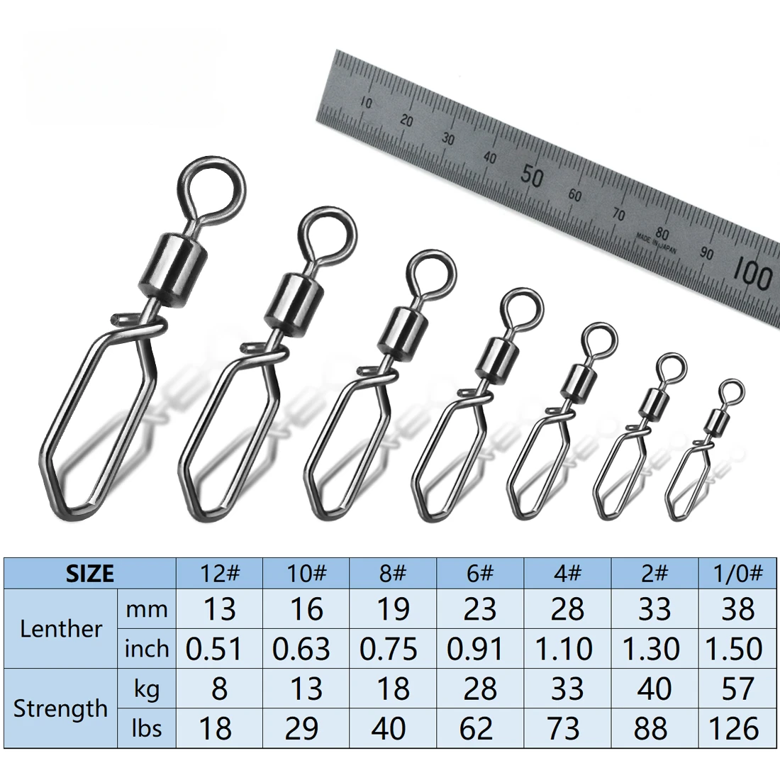 

Fishing Swivels Snap 15~60Pcs Hooked Snap Stainless Steel Fishing Rolling Barrel Swivel Fishing Lure Connector Interlock Snap