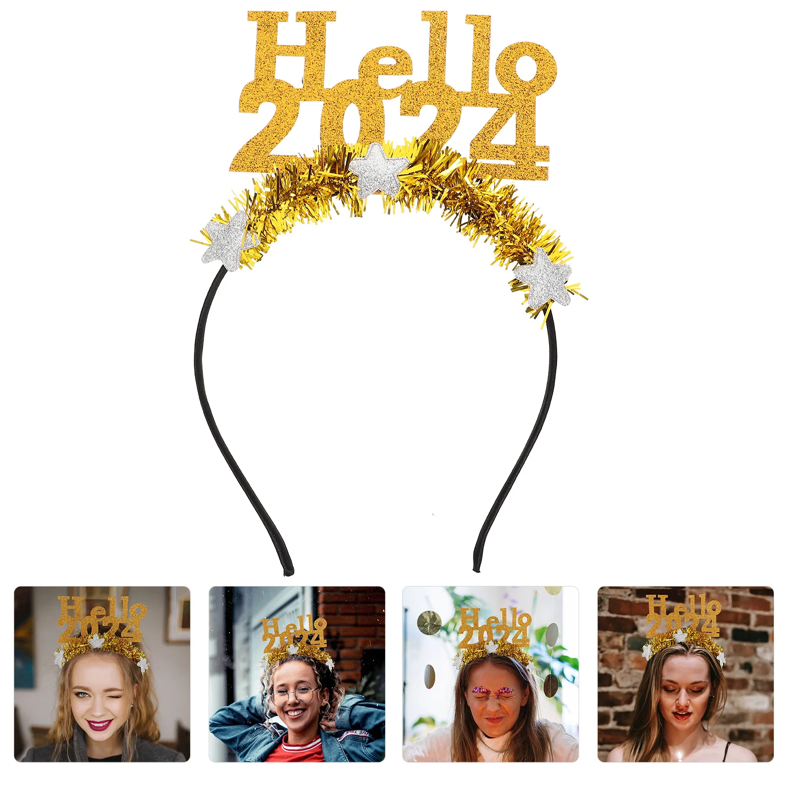 

2024 Headdress New Year Hair Clasp New Year Star Headband for Theme Party