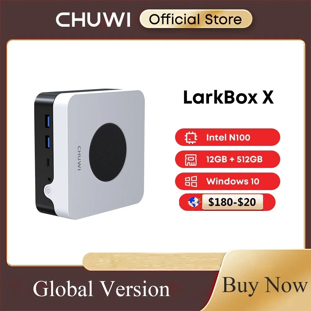 Chuwi Larkbox X Mini Pc Intel N100 Game Pc Uhd Graphics Per Processori Intel Di 12Th Gen 12Gb Ram 512Gb Ssd Wifi 6 Computer Desktop