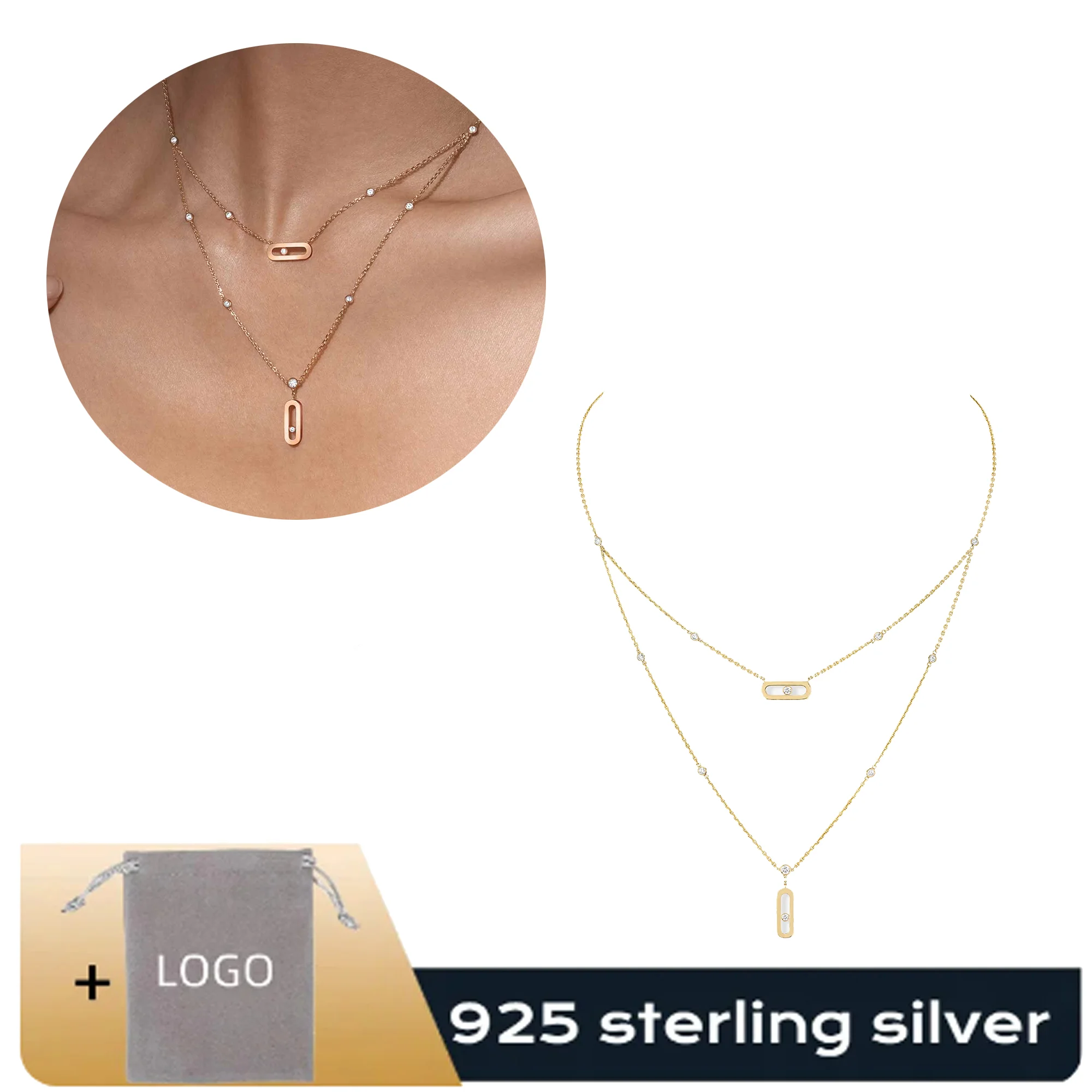 Высококачественное модное элегантное ожерелье из чистого серебра S925 в стиле Messik