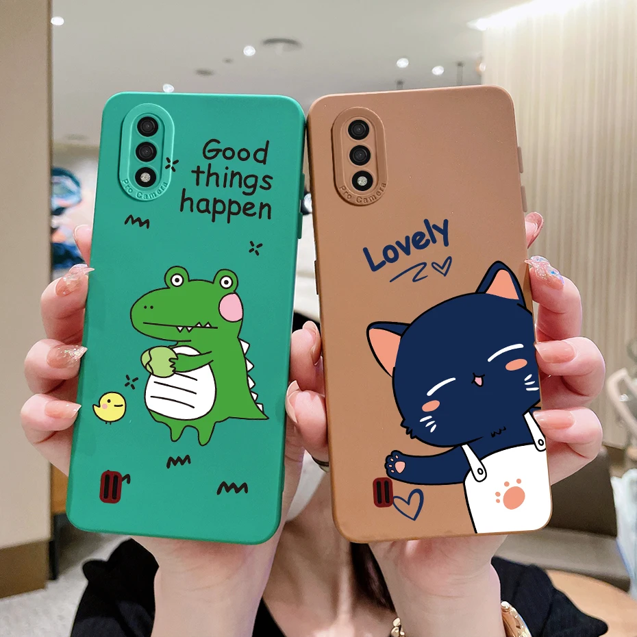 Чехол для Samsung Galaxy A01, задняя крышка с милым динозавром, мягкие силиконовые чехлы для телефонов Samsung A01, A 01, GalaxyA01, чехлы, бампер