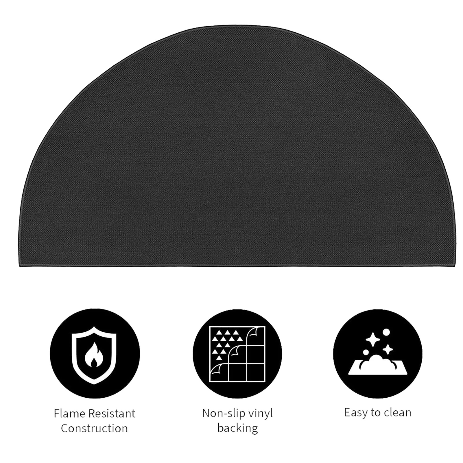

Fireplace Fire Retardant Area Rug Non-Woven Fabric Thermal Insulation Cotton Mat Semi-Circular Non-slip Mat Fireplace Fireproof