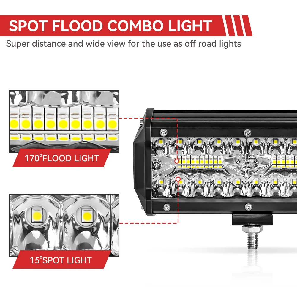 7-дюймовая комбинированная светодиодная фара 120 Вт Spot Flood Beam 4x4 12V 24V 4WD Barra