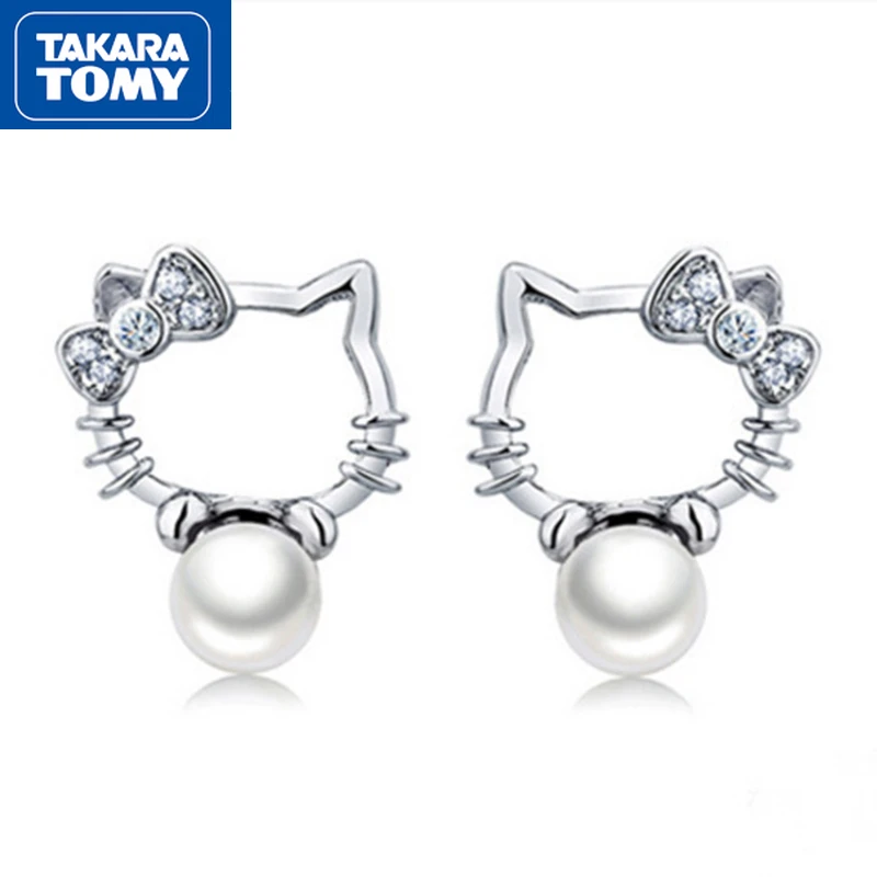 

TAKARA TOMY Ladies Diamond Elegant 925 Silver Hypoallergenic Pearl Earrings for Girls Sweet and Cute Light Earring Jewelry