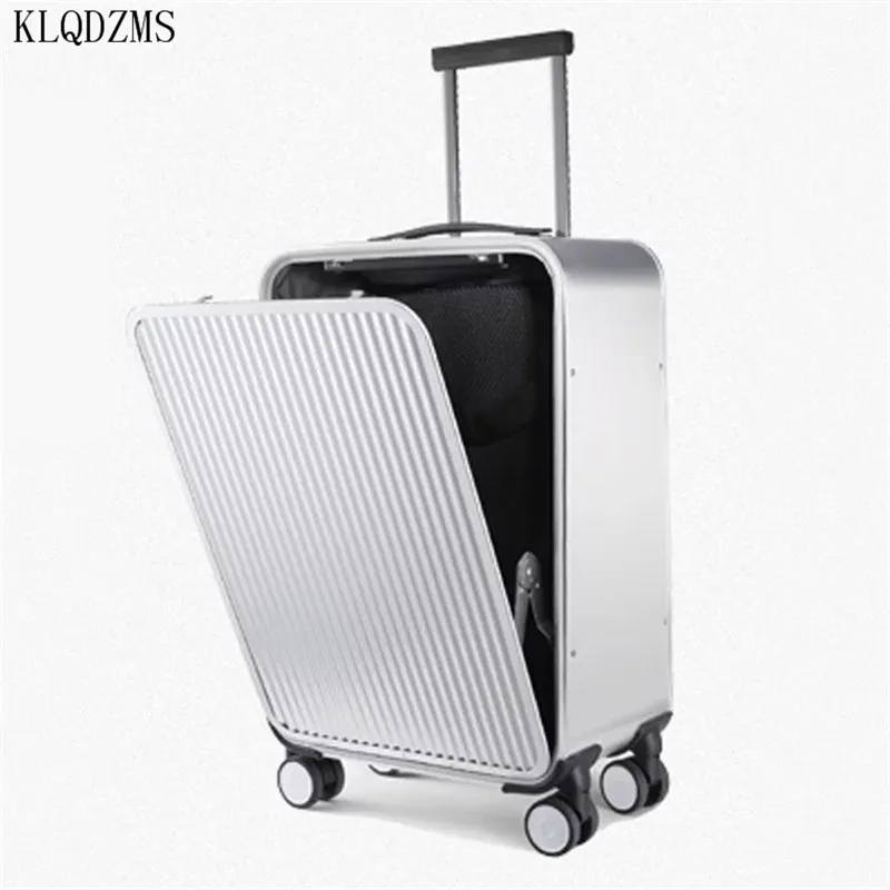 

KLQDZMS New Luxury Trolley Suitcase 20/24 Inch 100% Aluminum Magnesium Alloy Rolling Luggage Universal Wheel Business Handbag
