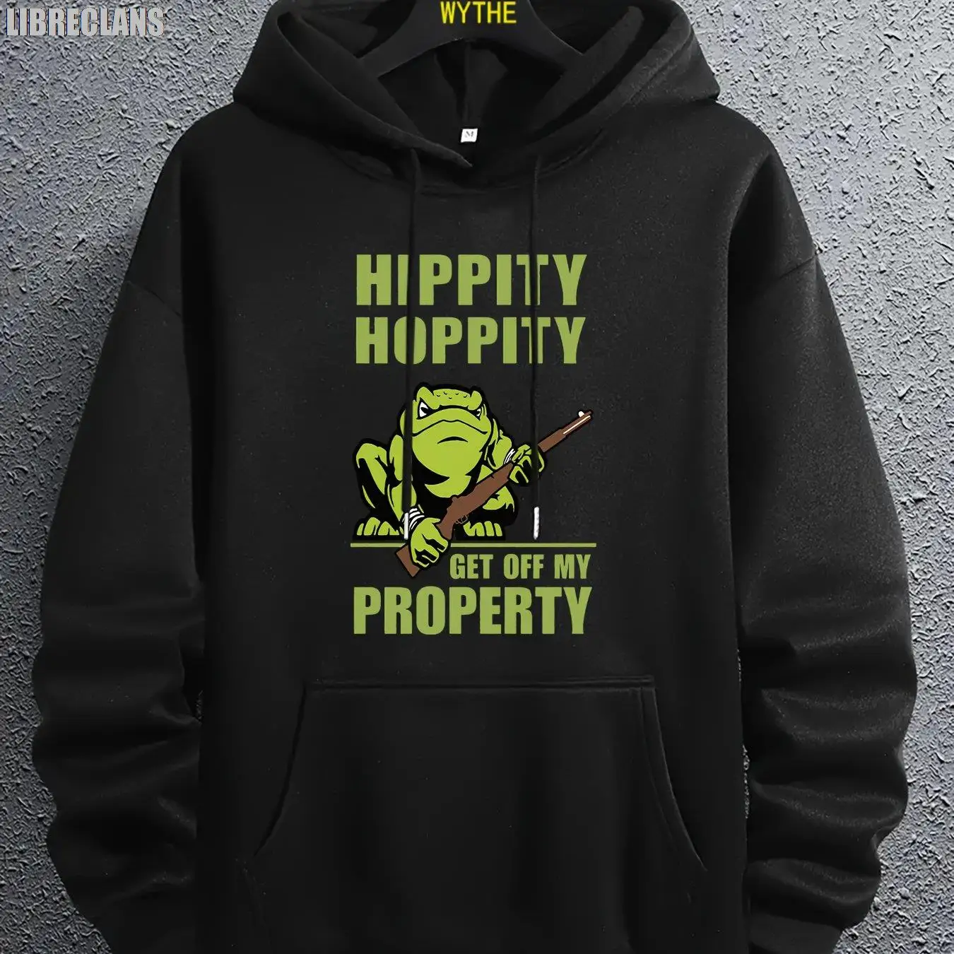 

LIBRECLANS 2023 Autumn New Men's Fashion Cartoon Frog Print Hoodie Kangaroo Pocket Pullover Perfect Choice for Men's Casual Wear