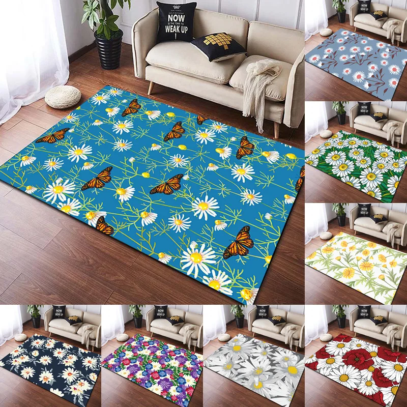 

Daisy flower carpet Yoga mat Picnic mat Game mat children's crawling mat doormat area rug games area floor mat rugs living room