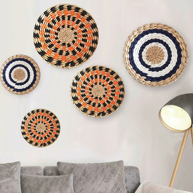 

Скандинавская Солома для украшения стен в стиле бохо, элегантная простая ручная работа, искусство для детской комнаты, детской комнаты, дом...