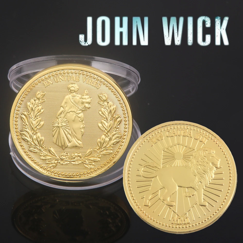 Movie John Wick Cosplay Continental Hotel Gold Coin Replica Accessories Collection Props Souvenir Gift