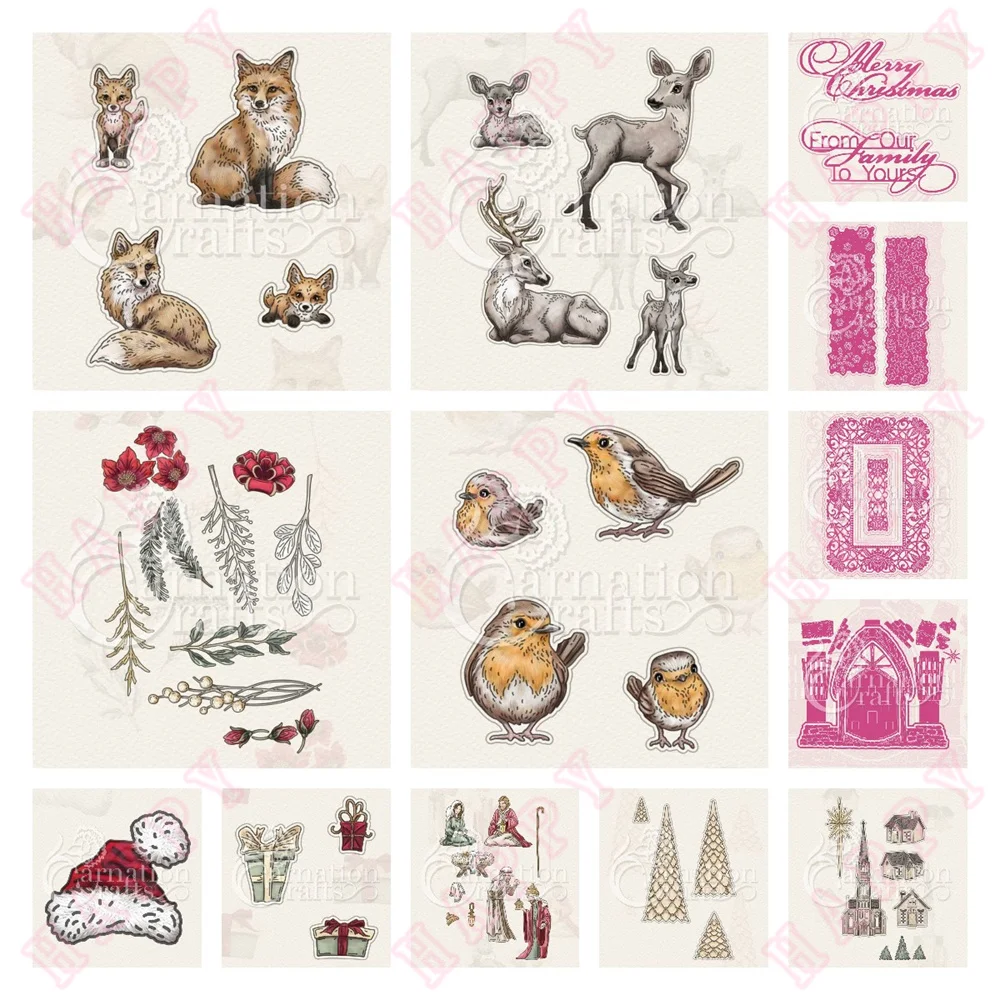 

The Town is Full of Lively Scenes at Christmas Time Die Mold Flower Tag Envelope Lace Edge Scrapbook Paper Craft Knife Handmade