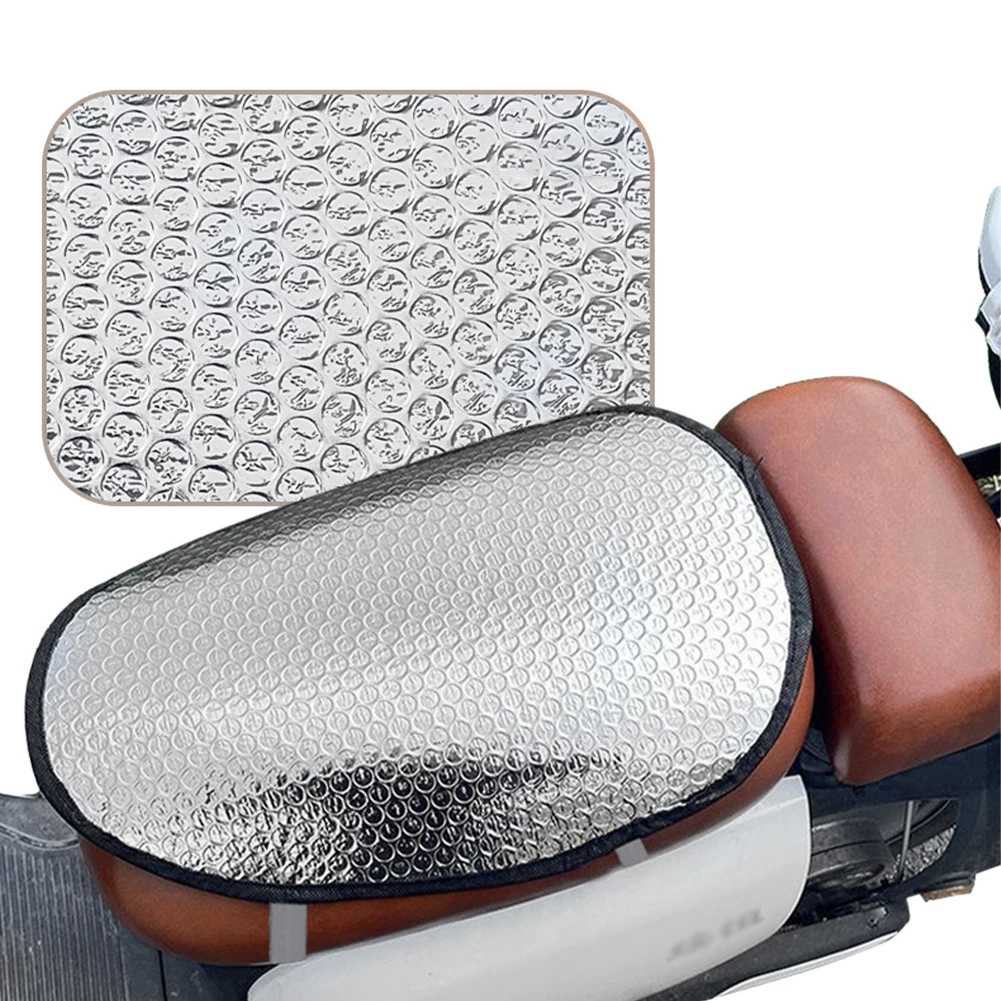 

1PCS Aluminum Film Motorcycle Cover Sun Pad Heat Insulation Seat Cover For MotorBikes Waterproof Sunscreen Seat Cover