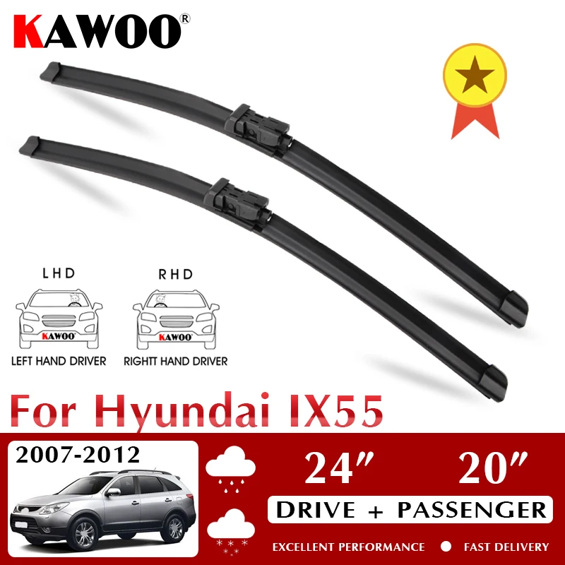 

KAWOO Wiper Front Car Wiper Blades For Hyundai IX55 2007-2012 Windshield Windscreen Front Window Accessories 24"+20" LHD RHD