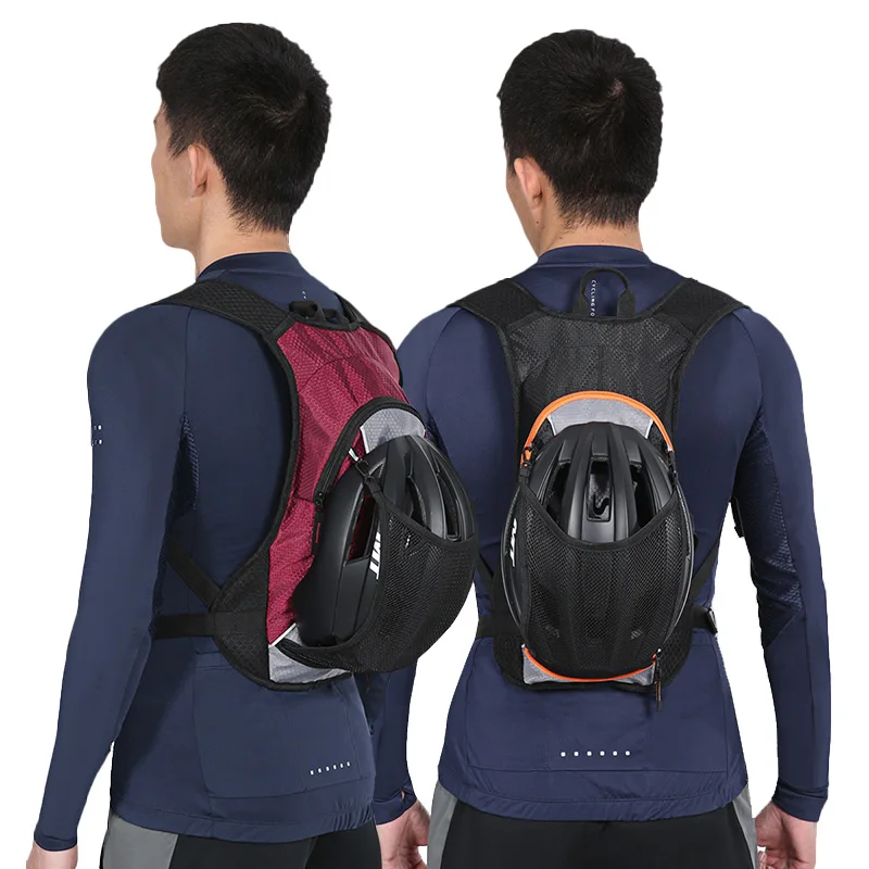 Outdoor Sports Cycling Backpack Ultra Light Hiking Riding Rucksack Storage Helmet Pack Waterproof Reflective Bicycle Bag
