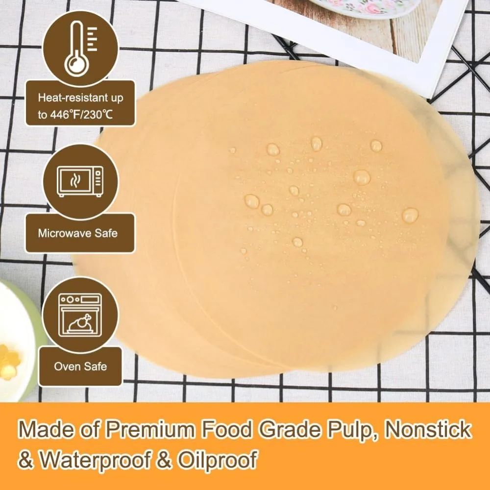 Антипригарная круглая бумага Houseen 20 см пергаментная для выпечки картофеля машина