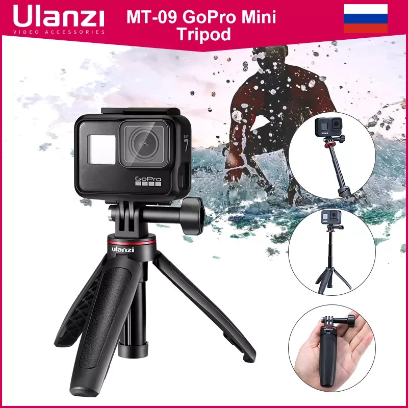 

Ulanzi MT-09 Extend Gopro Vlog Tripod Mini Portable Tripod for Gopro Hero 10 9 8 7 6 5 Black Session Osmo Action insta360 Camera