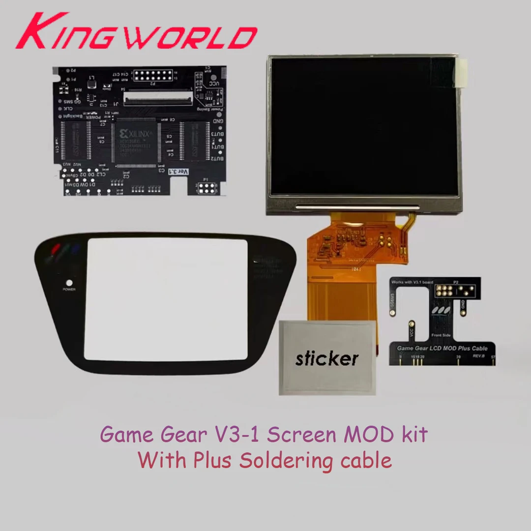 

For SEGA Game Gear V3.1 LCD Screen HighLit Full Display VGA Out Mod Highlight Adjustable Brightness LCD Kits For SEGA GG Console